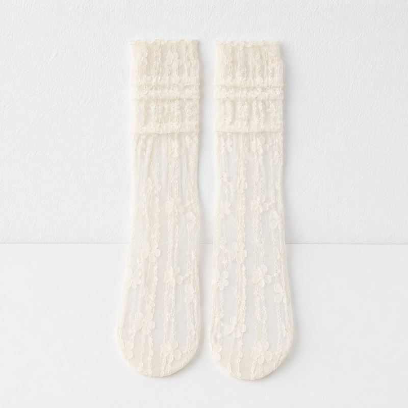 CouldNook Floral Lace Sheer Socks - Soft Wardrobe Accent