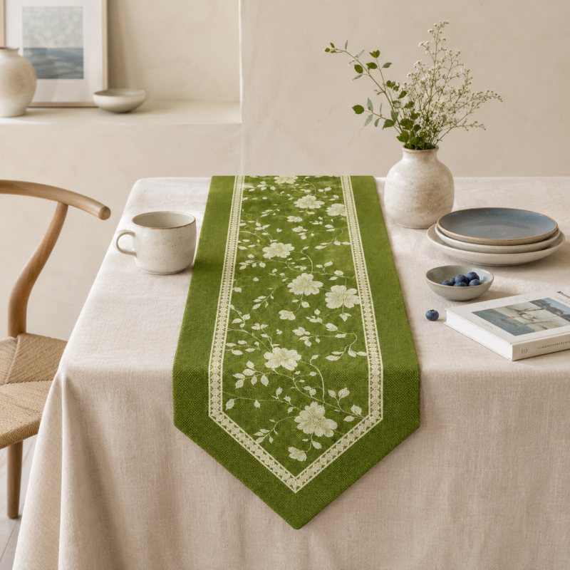 CouldNook Floral Print Table Runner - Warm Home Decor