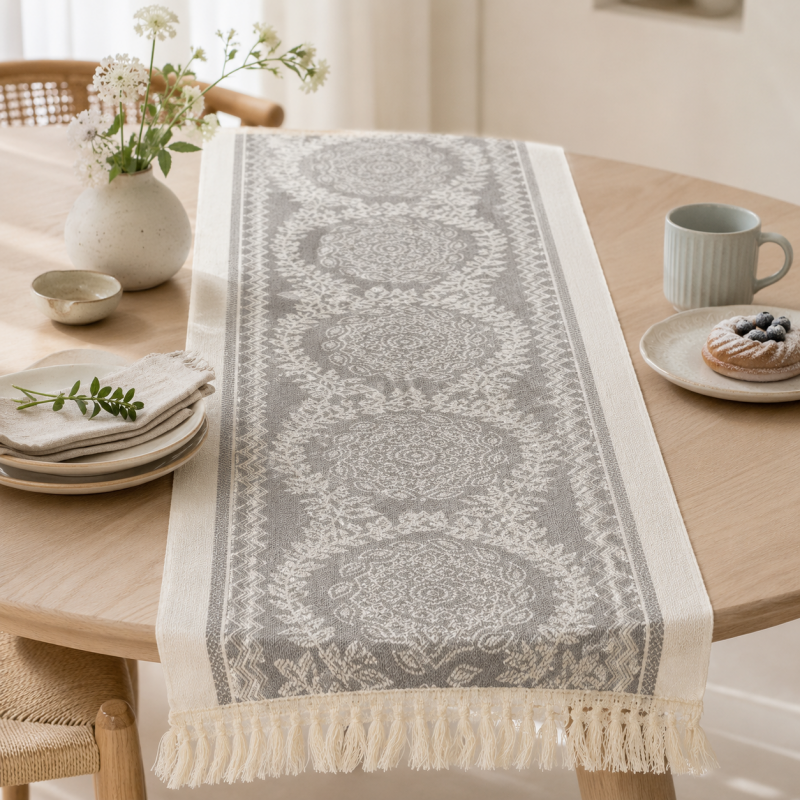 CouldNook Boho Fringle Table Runner - Vintage Tassel Home Decor