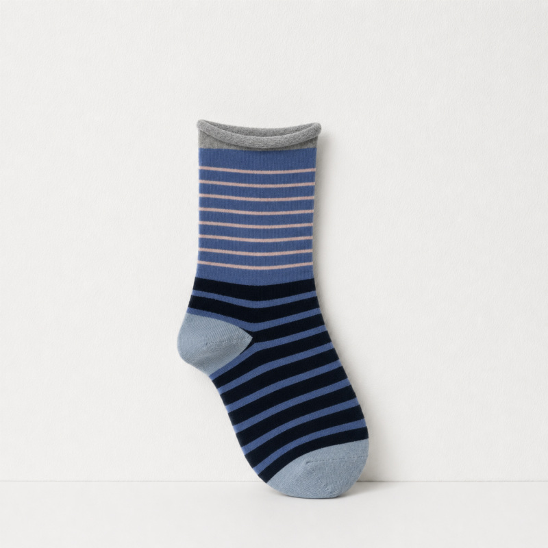 CouldNook Cozy Mixed Stripe Crew Socks - Warm Drawer Accent