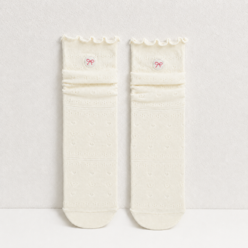 CouldNook Openwork Bow Ankle Socks - Everyday Shoe Accent