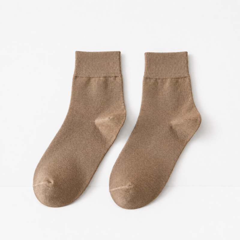CouldNook Cozy Solid Mid Crew Socks - Soft Everyday Basic