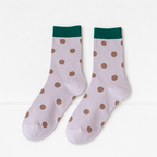 CouldNook Cozy Polka Dot Sheer Crew Socks - Soft Statement Accent