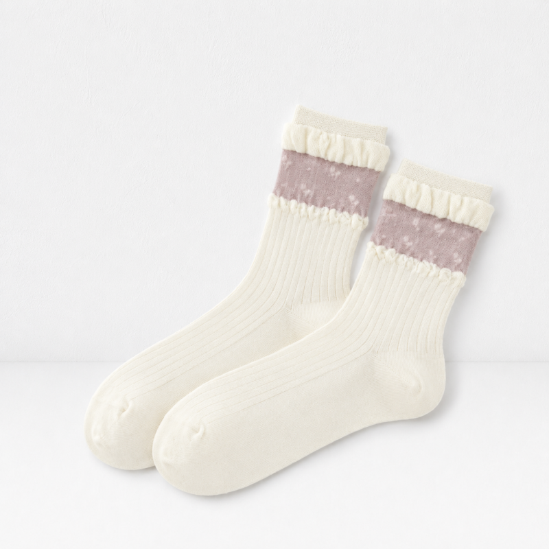 CouldNook Cozy Lace-Up Ruffle Crew Socks - Soft Dress Accent