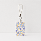 Cute Oil Painting Flower Card Holder with Keychain/Lanyard, Cartoon ID Card Case for Students & Kids