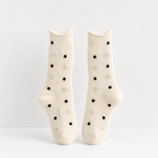CouldNook Cozy Polka Dot Textured Crew Socks - Playful Drawer Accent