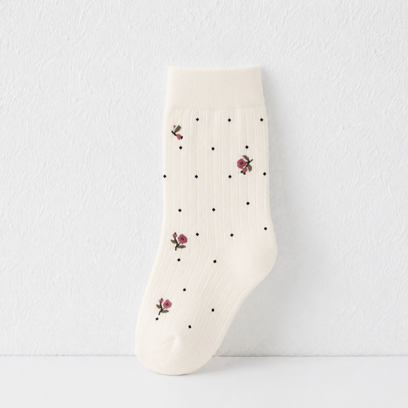 CouldNook Cozy Embroidered Motif Crew Socks - Everyday Drawer Accent