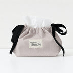 CouldNook Stripe Woven Drawstring Tissue Bag - Aesthetic Fabric Organizer