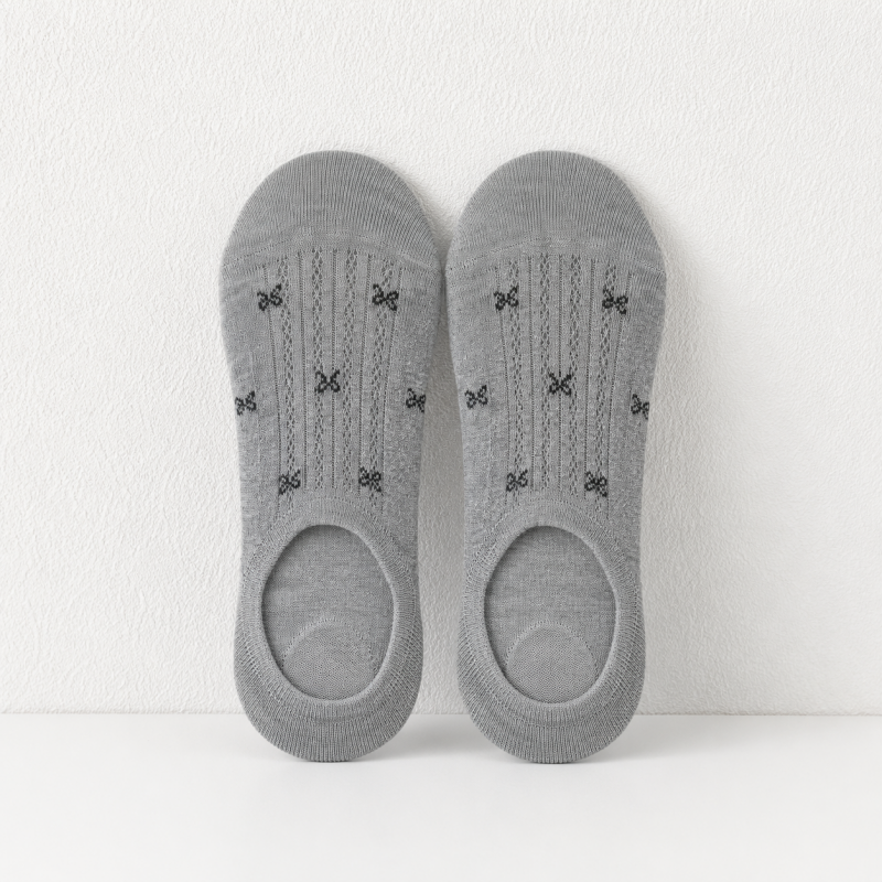 CouldNook Bow Pattern Mesh Ankle Socks - Soft Everyday Accent