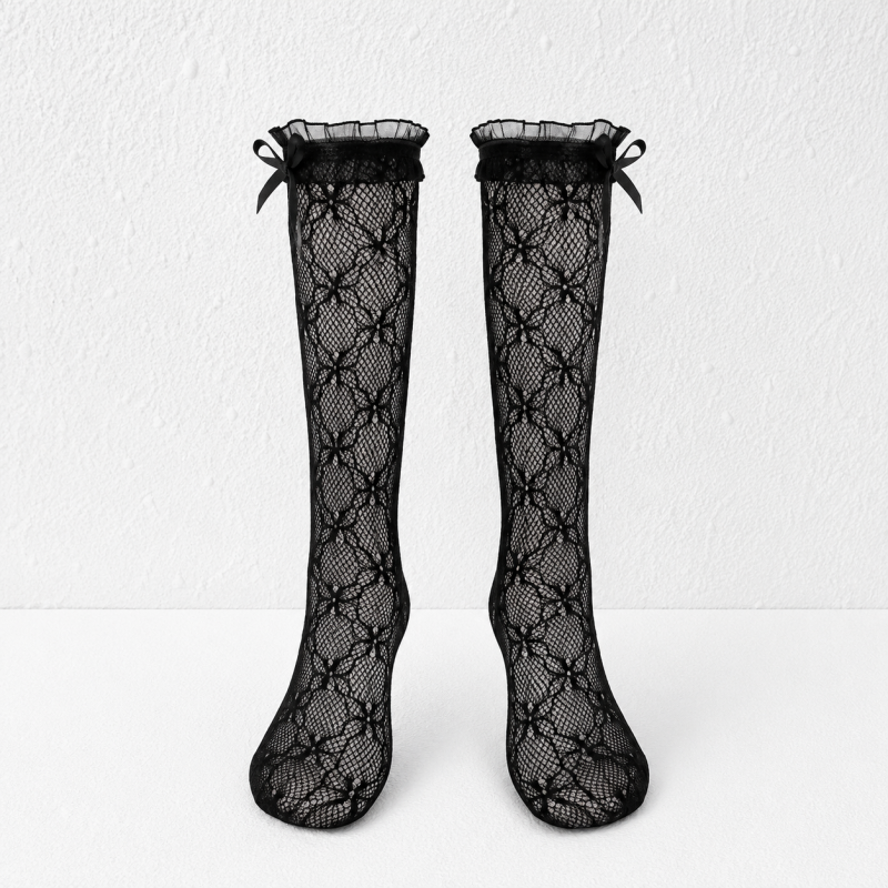 CouldNook Floral Lace Calf Socks - Dress Display Accent