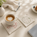 CouldNook Apple Embroidered Fabric Coaster - Home Table Textile