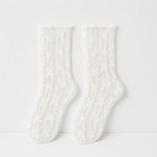 CouldNook Lace Jacquard Crew Socks - Soft Shoe Accent