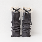CouldNook Ruffle Bow Slouch Socks - Winter Shoe Accent