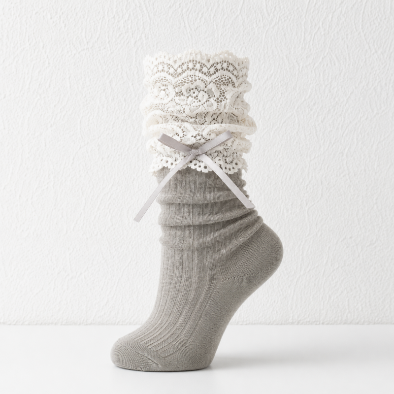 CouldNook Lace Trim Short Socks - Gentle Wardrobe Accent