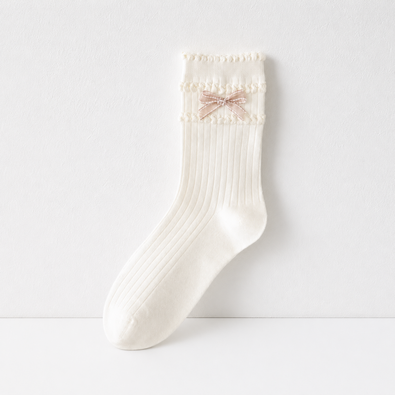 CouldNook Bow Accent Crew Socks - Soft Wardrobe Essential