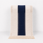 CouldNook Tassel Linen Blend Table Runner - Boho Striped Tassel Decor