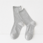 CloudNook Breathable Cotton Pointelle Solid Mid-Calf Crew Socks