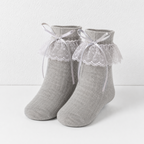 CouldNook Sheer Bow Ruffle Ankle Socks - Soft Shoe Accent