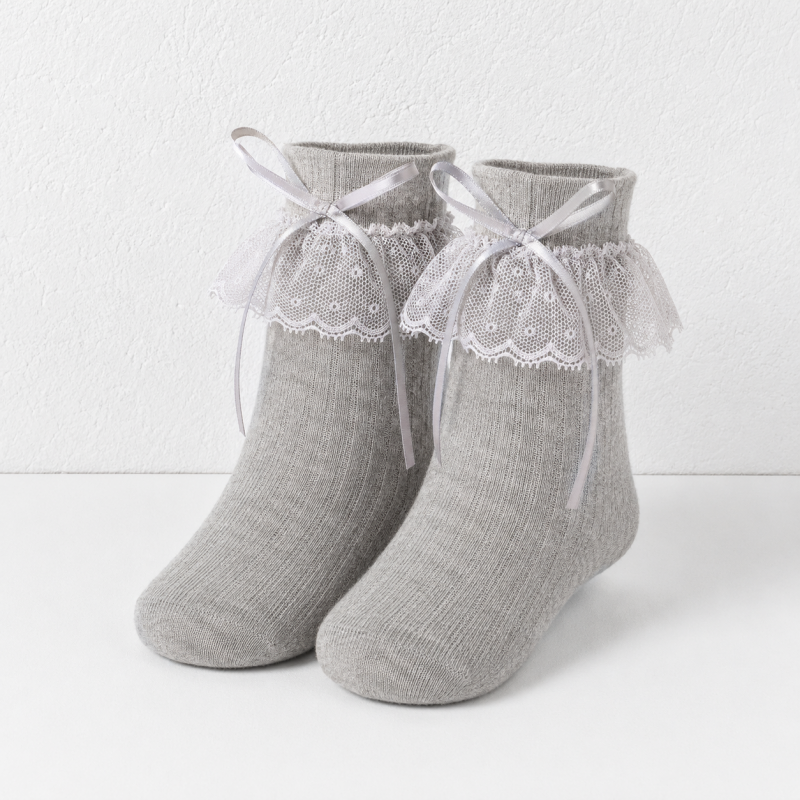 CouldNook Sheer Bow Ruffle Ankle Socks - Soft Shoe Accent