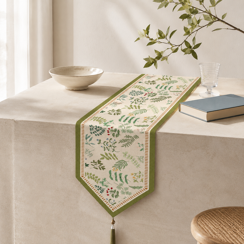 CouldNook Elegant Linen Blend Texture Table Runner - Warm Minimalist Home Decor