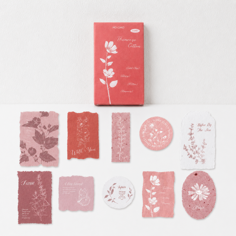 CouldNook Letterpress Relief Stickers - Aesthetic Botanical Decor