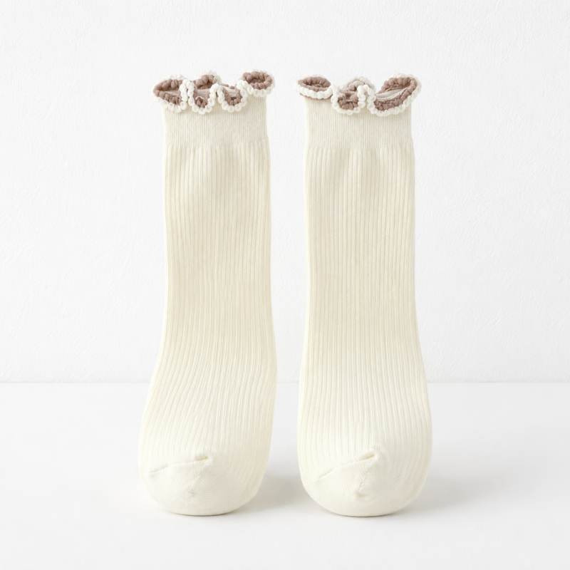 CouldNook Cozy Scalloped Edge Crew Socks - Soft Layered Accent