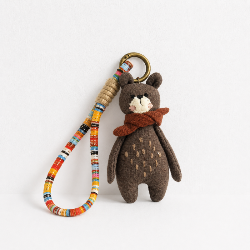 CouldNook Vintage Duck Fabric Charm - Aesthetic Artisan Bag Pendant