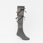 CouldNook Lace Up Mesh Mid Calf Socks - Skirt Styling Accent