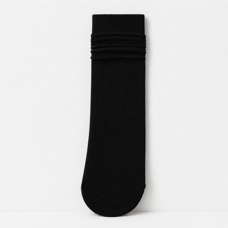 CouldNook Cozy Solid Ribbed Crew Socks - Everyday Lounge Accent