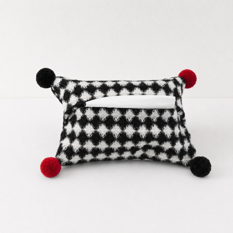 CouldNook Pom-Pom Fabric Tissue Bag - Aesthetic Textured Storage Case