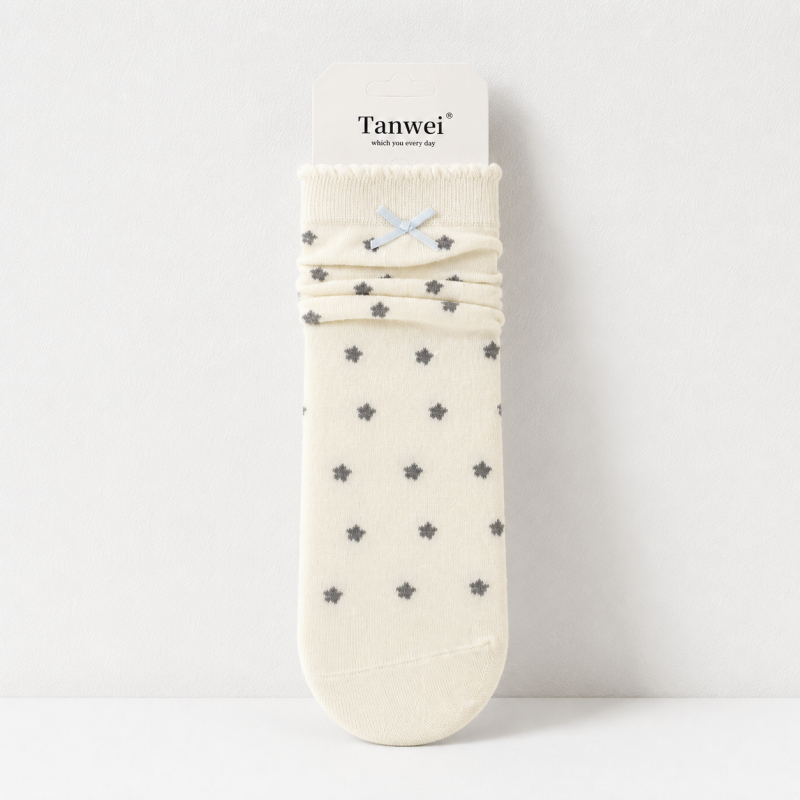 CouldNook Cozy Bow Dot Crew Socks - Soft Dress Accent