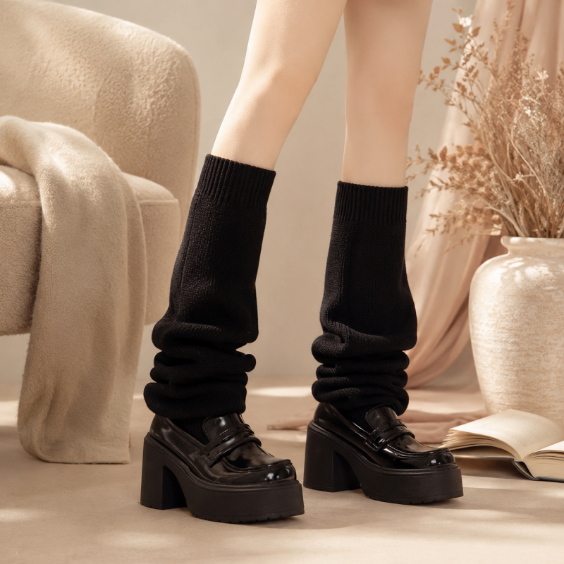 CouldNook Slouchy Ribbed Leg Warmer Socks - Layered Shoe Accent