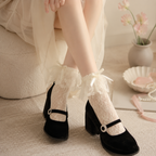 CouldNook Lace Ruffle Crew Socks - Gentle Shoe Accent