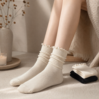 CouldNook Cozy Ruffle Trim Ankle Socks - Everyday Footwear Accent