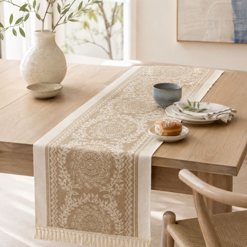 CouldNook Boho Fringle Table Runner - Vintage Tassel Home Decor
