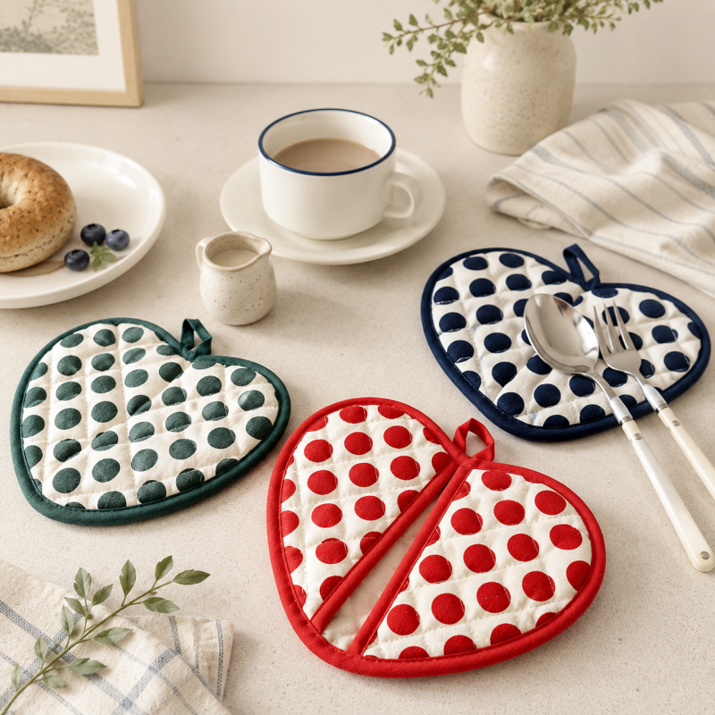 CouldNook Heart Polka Dot Heat Resistant - Absorbent Home Textile