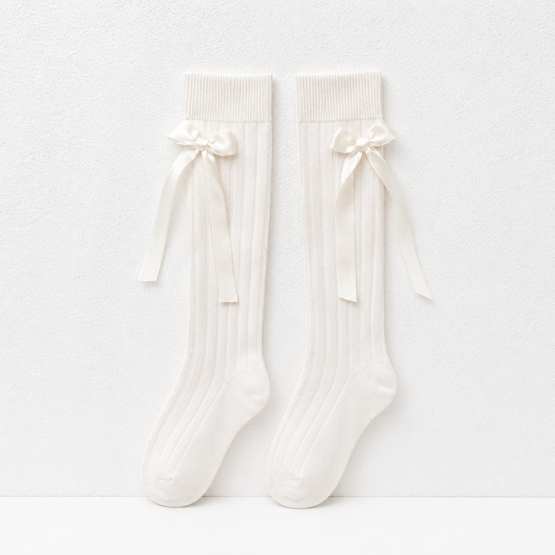 CouldNook Side Lace Up Knee Socks - Dress Shoe Accent
