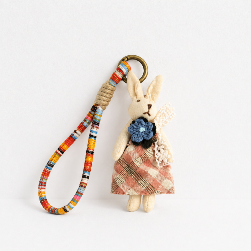 CouldNook Vintage Duck Fabric Charm - Aesthetic Artisan Bag Pendant