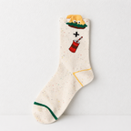 CouldNook Cozy Snack Motif Crew Socks - Playful Home Accent
