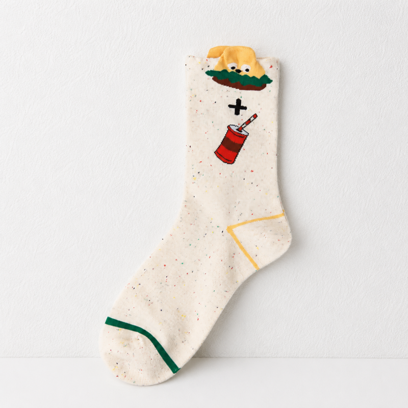 CouldNook Cozy Snack Motif Crew Socks - Playful Home Accent
