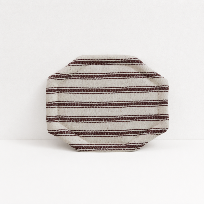 CouldNook Striped Octagonal Coaster - Aesthetic Fabric Cup Mat