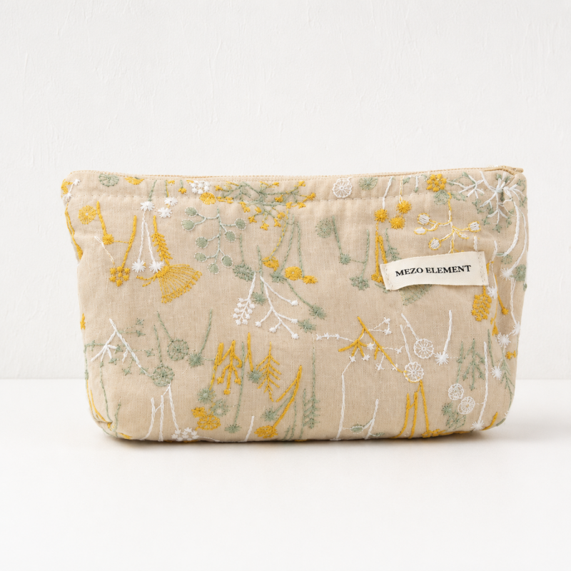 CouldNook Embroidered Cosmetic Bag - Aesthetic Cotton-Linen Case