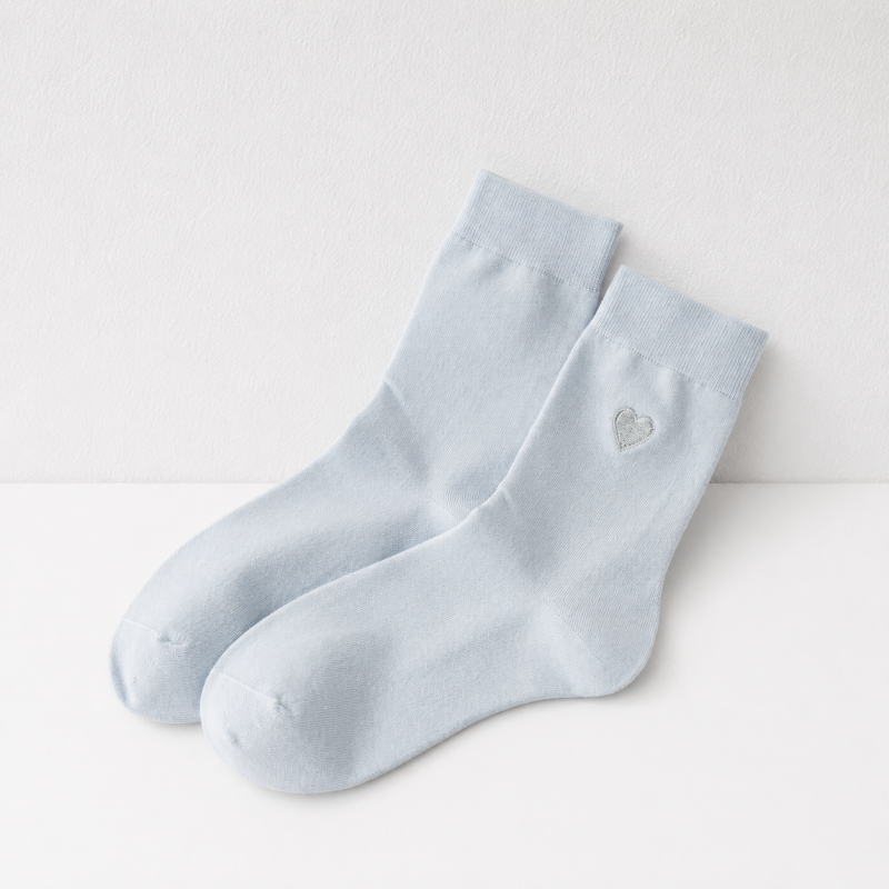 CouldNook Cozy Heart Stripe Crew Socks - Sweet Drawer Accent