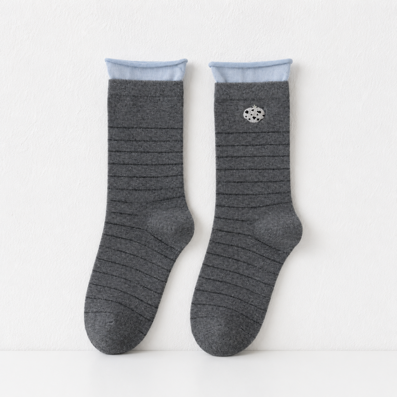 CouldNook Cozy Stripe Logo Crew Socks - Everyday Lounge Accent