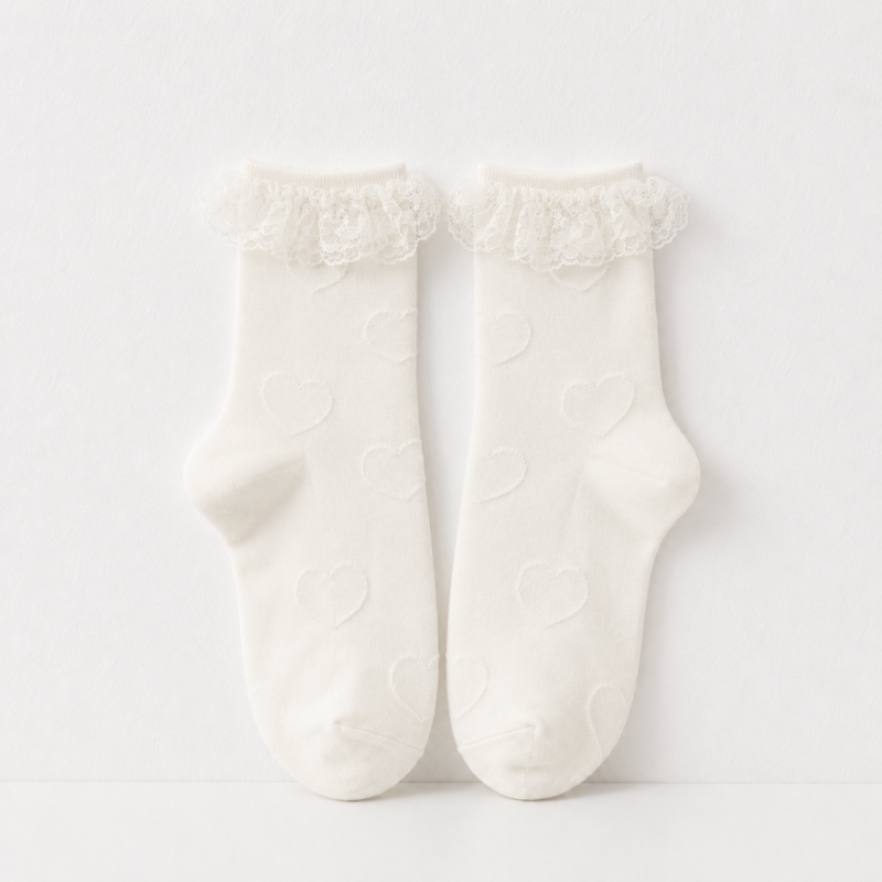 CouldNook Cozy Ruffle Bow Crew Socks - Soft Dress Accent