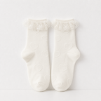 CouldNook Cozy Ruffle Bow Crew Socks - Soft Dress Accent