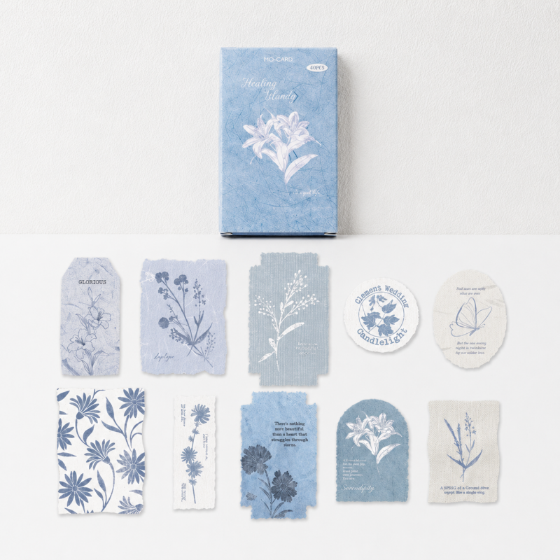 CouldNook Letterpress Relief Stickers - Aesthetic Botanical Decor