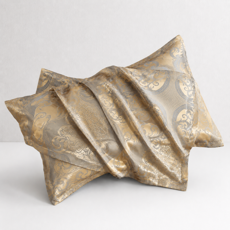 CouldNook Silky Satin Jacquard Cotton Pillowcase 2PCS Set - Elegant Patterned Home Bedding