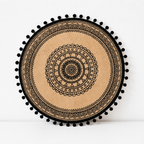 CouldNook Round Jute Woven Placemat - Fringed Tassel Table Pad