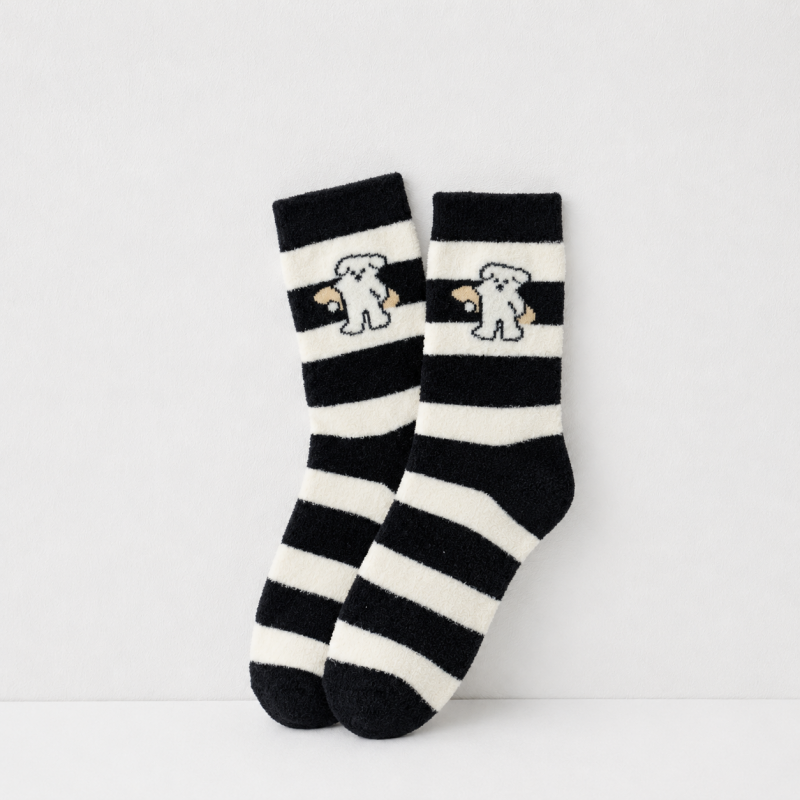 CouldNook Cozy Mixed Motif Crew Socks - Playful Drawer Accent